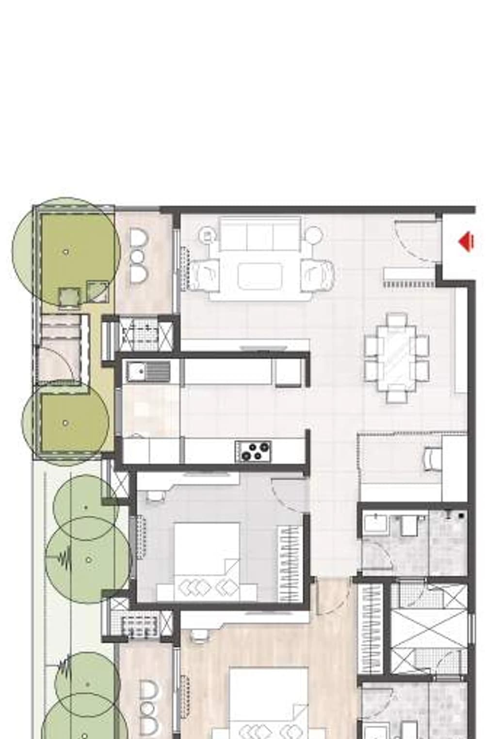 Floor plan, 2BHK KG