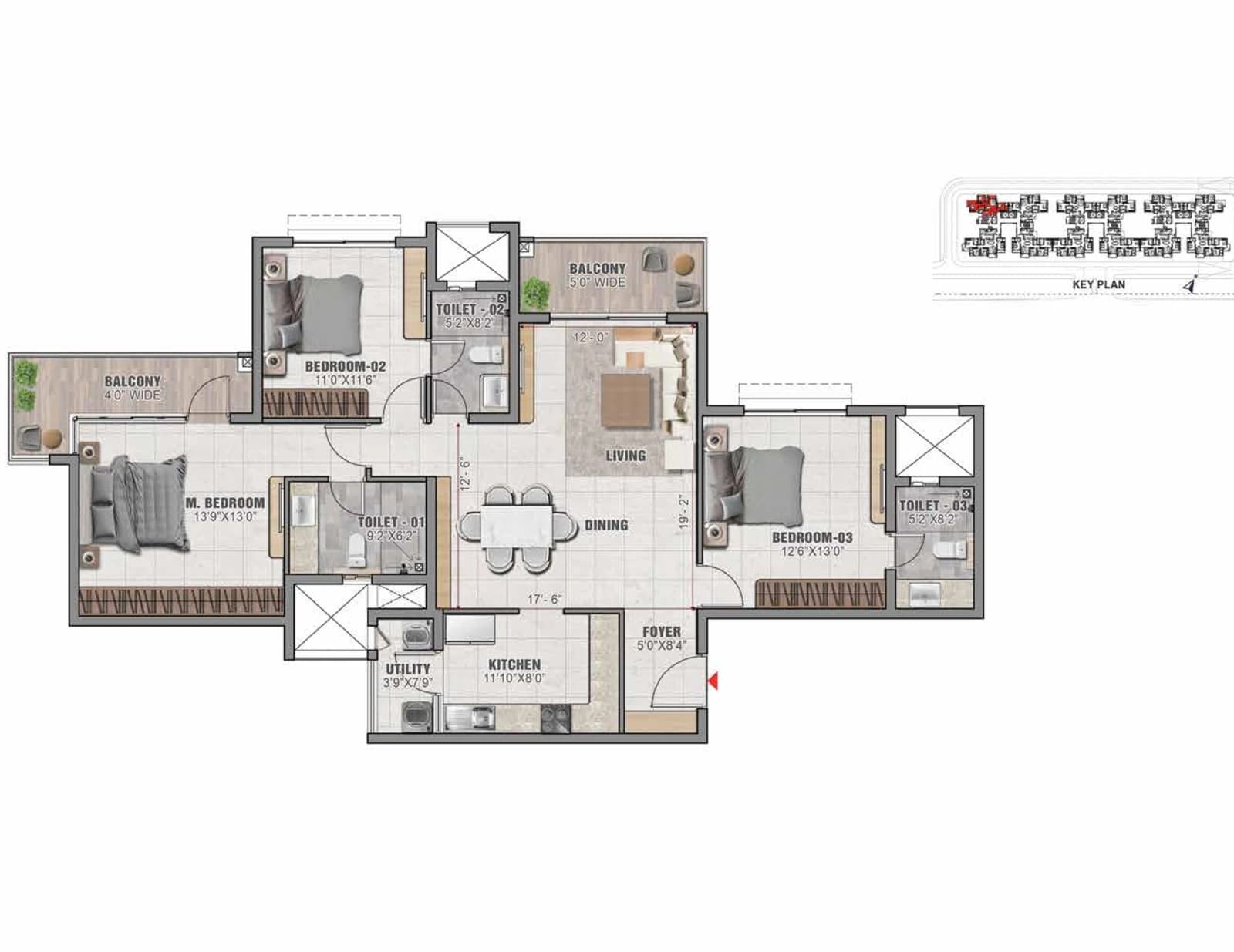 Floor plan, N Tower - 01