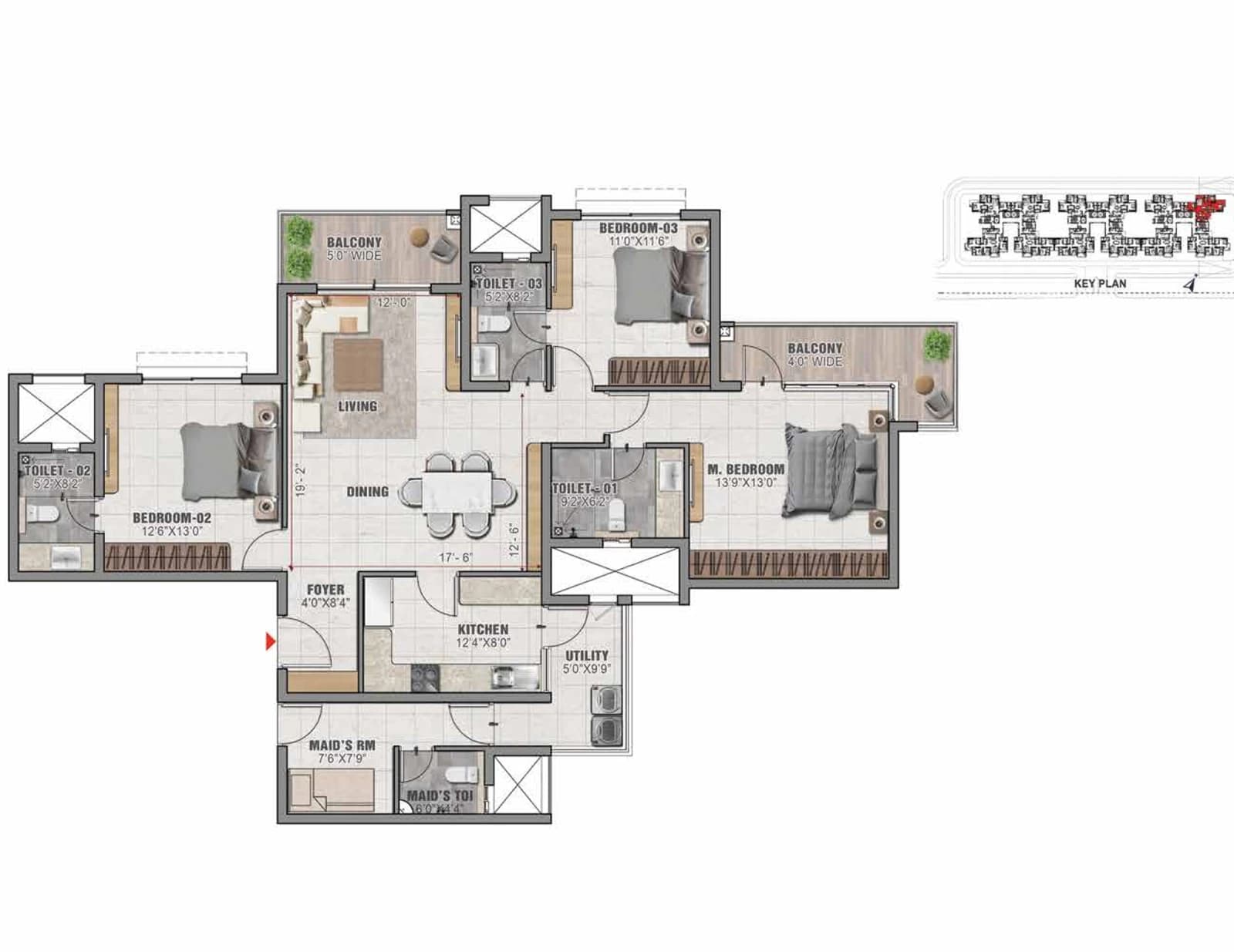 Floor plan, Tower - 03