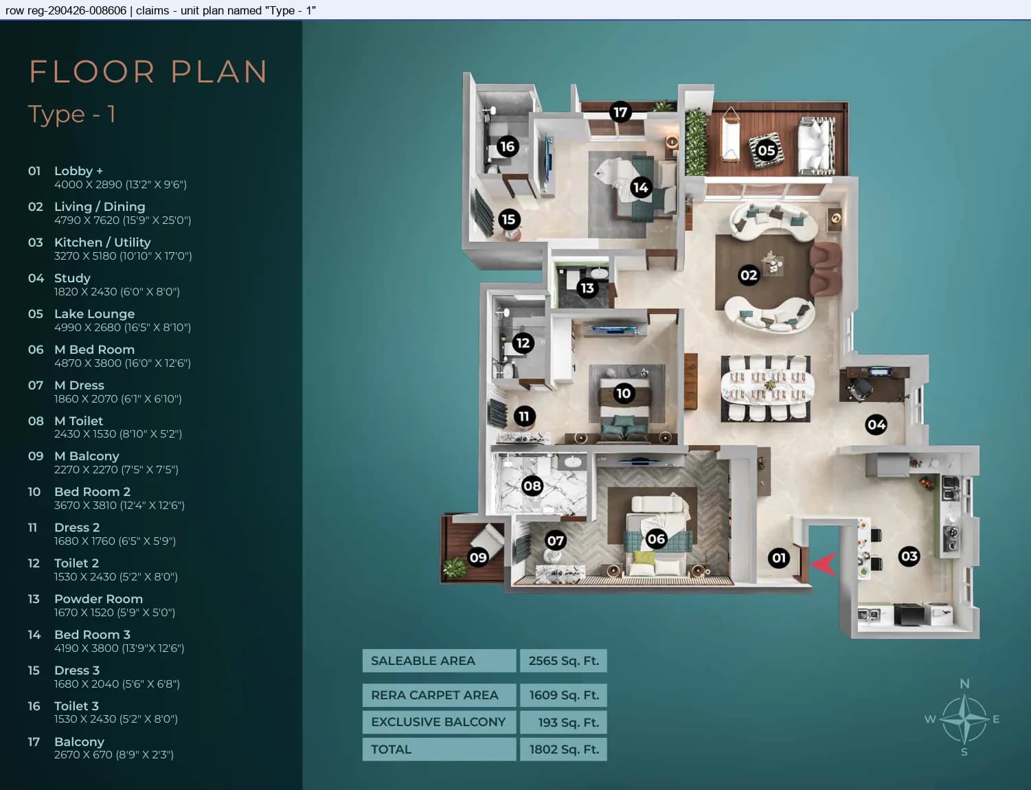 Floor plan, Type 1